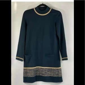 A.P.C. Rue Madame Paris Navy Gold Dress Size XS